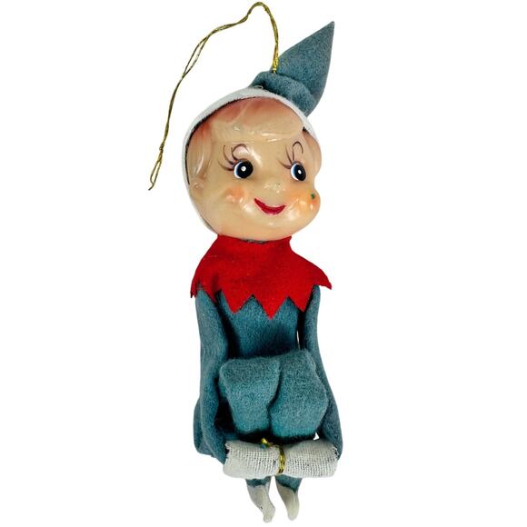 Knee Hugger 5.5" Elf Pixie MCM Rubber Head Felt Body-Rare Vintage! - Picture 1 of 5
